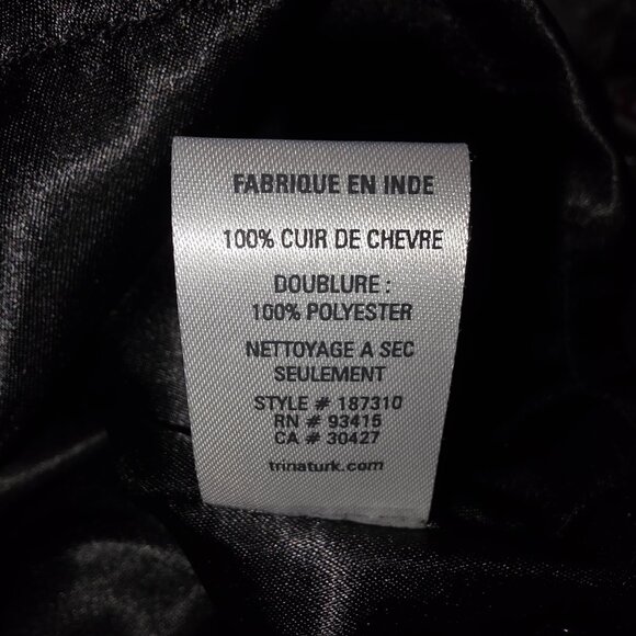 Trina Turk Black Goat Leather Zip Front Sheath Dress Size 4 NWT - Picture 3 of 8